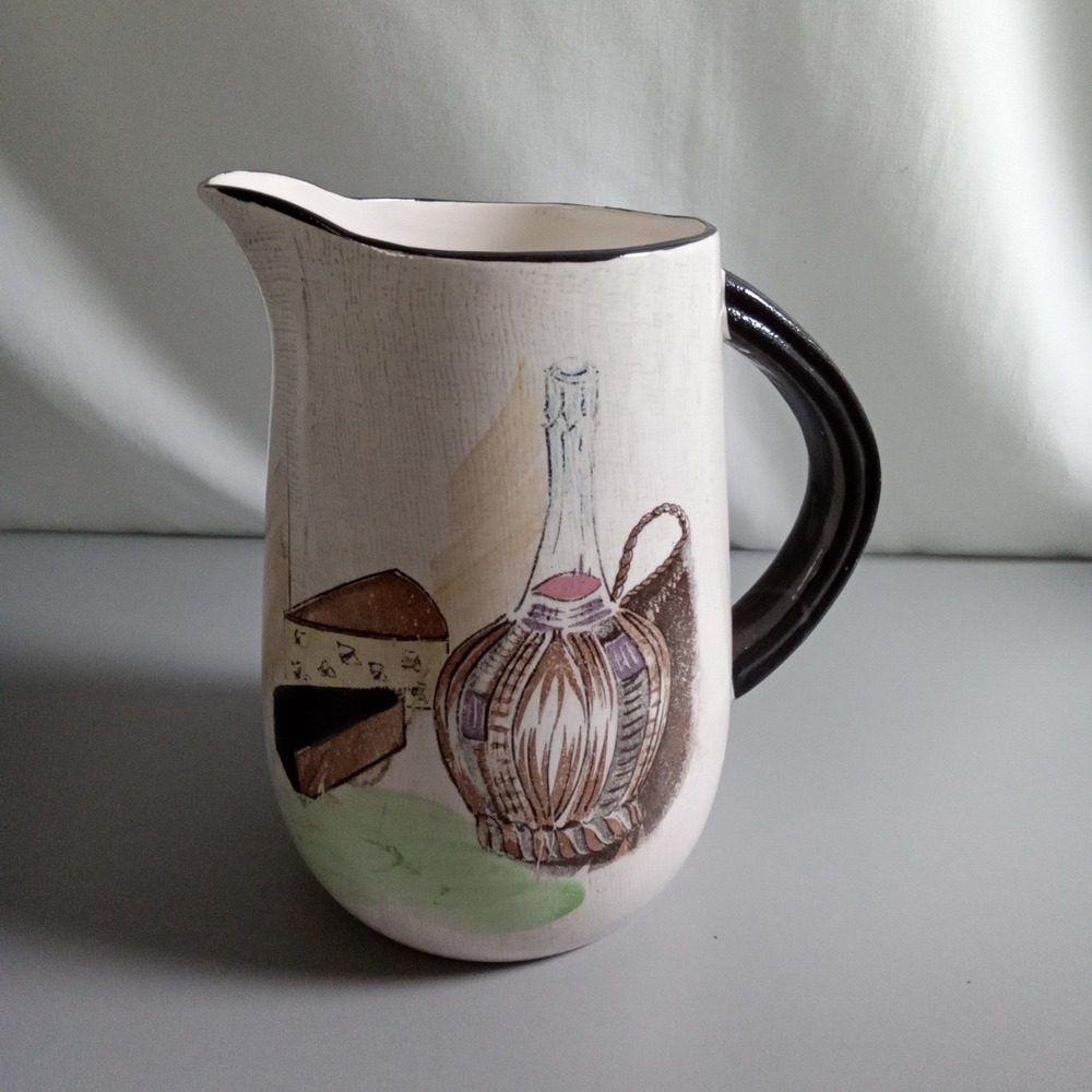 Vintage Royal Sealy Capri Pitcher Wine Cheese Still Life Japan MCM Ceramic Jug